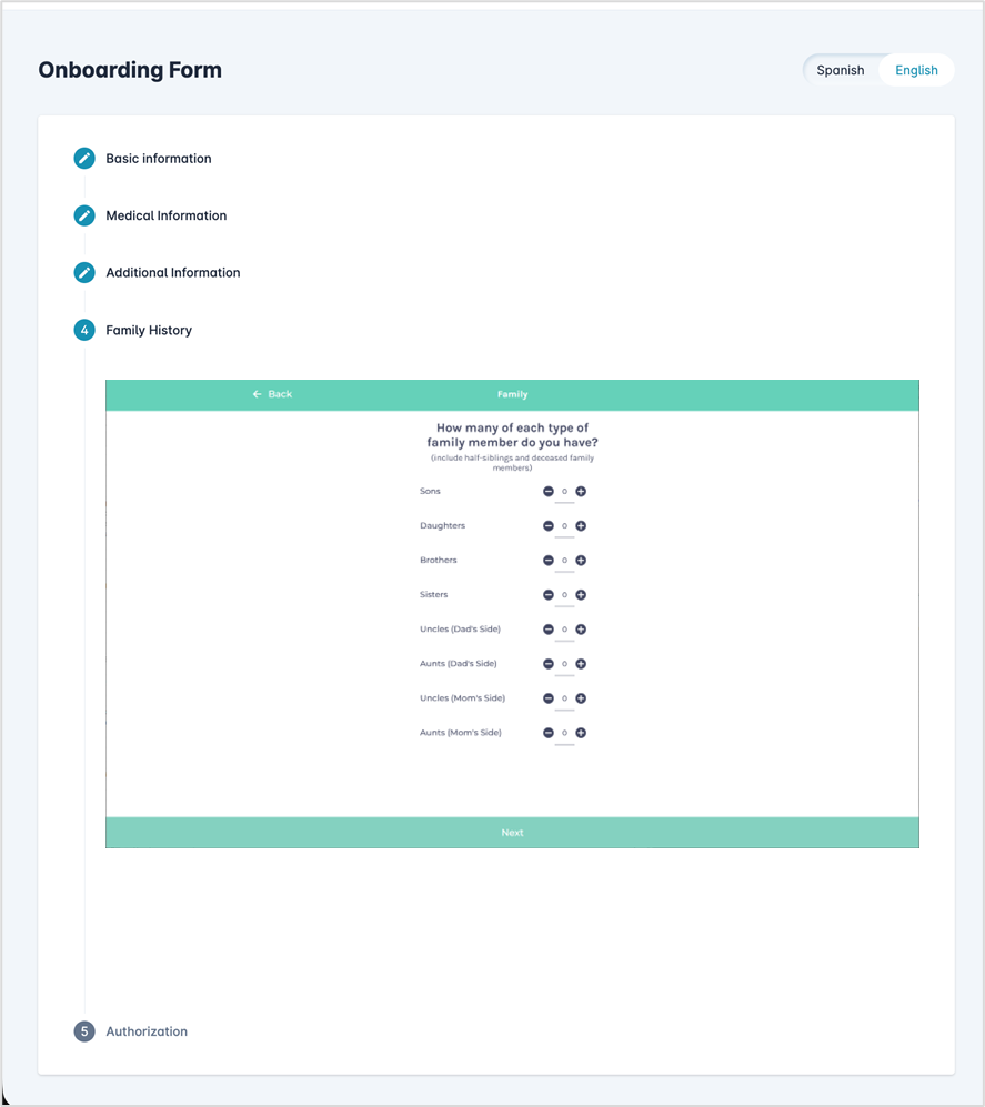patient family history questionnaire